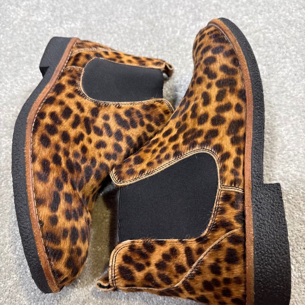 Boden Oakington Leopard Print Calf Hair Chelsea Boots Ankle EU39 US8 Mob Wife - Picture 6 of 14
